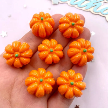 Colorful 3D Pumpkin Flatback, Cartoon Christmas Figurines, DIY Halloween Scrapbook, Jewellery Decor, Crafts