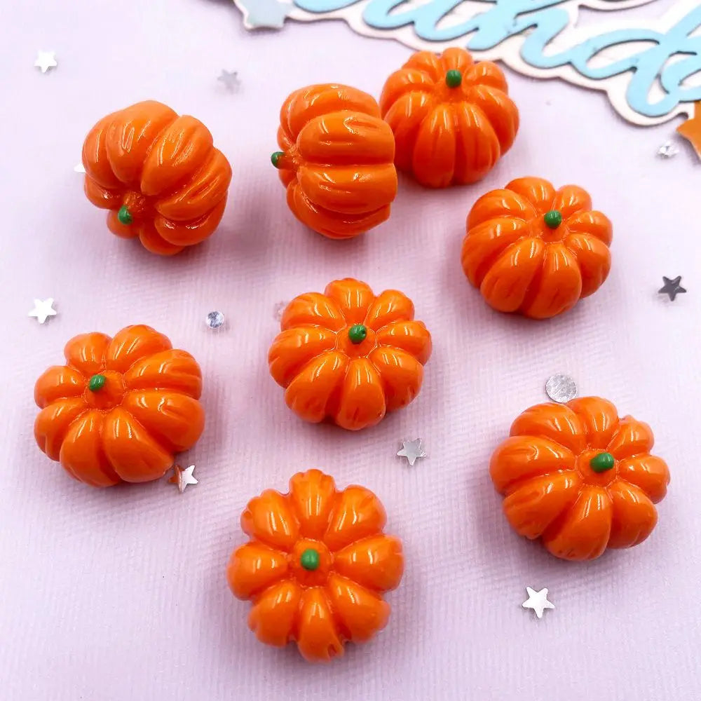 Colorful 3D Pumpkin Flatback, Cartoon Christmas Figurines, DIY Halloween Scrapbook, Jewellery Decor, Crafts