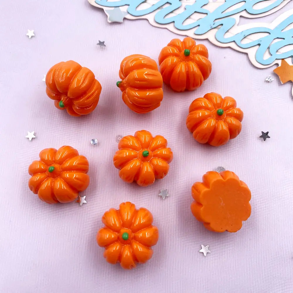 Colorful 3D Pumpkin Flatback, Cartoon Christmas Figurines, DIY Halloween Scrapbook, Jewellery Decor, Crafts