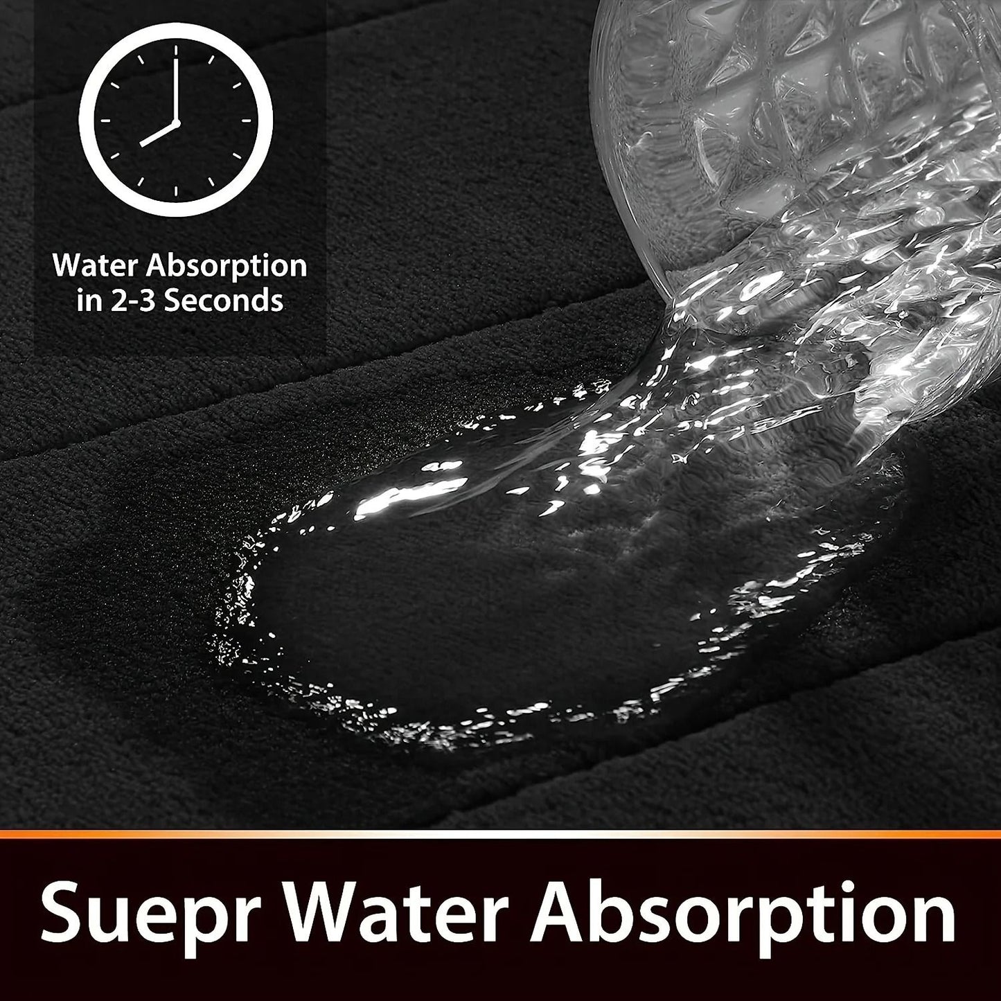 Thick Flannel Absorbent Bathroom Floor Mat