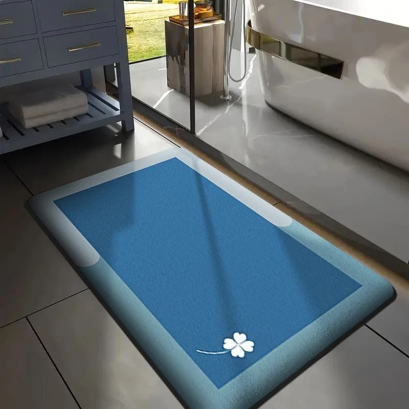 Thick Flannel Absorbent Bathroom Floor Mat