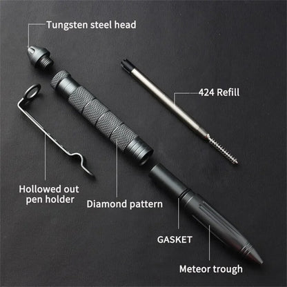 High Quality Self Defense Pen Aluminum Glass Breaker, Multi Functional Tactical Pen, Steel Anti Skid Survival Tool