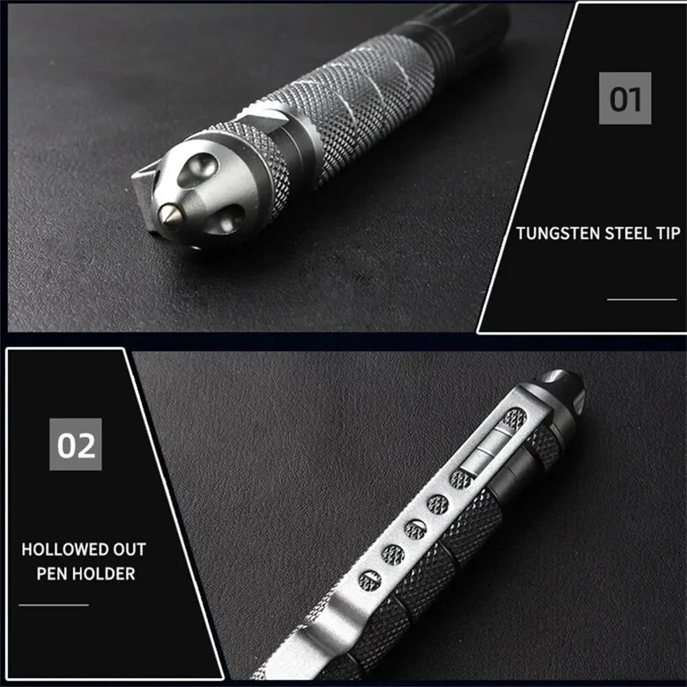 High Quality Self Defense Pen Aluminum Glass Breaker, Multi Functional Tactical Pen, Steel Anti Skid Survival Tool