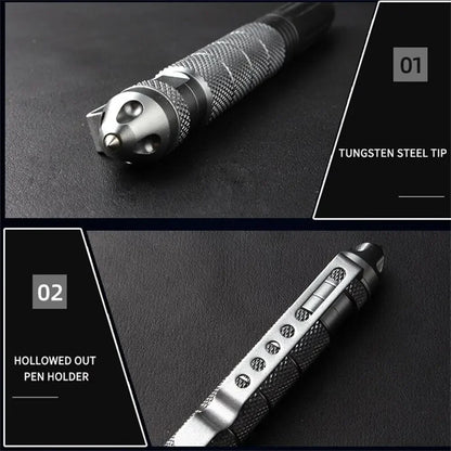 High Quality Self Defense Pen Aluminum Glass Breaker, Multi Functional Tactical Pen, Steel Anti Skid Survival Tool