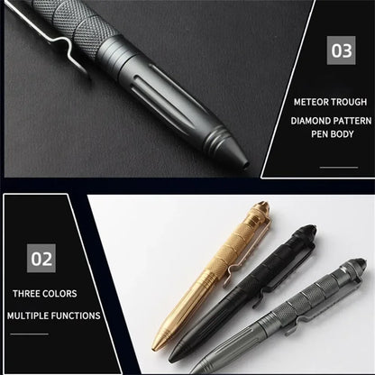 High Quality Self Defense Pen Aluminum Glass Breaker, Multi Functional Tactical Pen, Steel Anti Skid Survival Tool