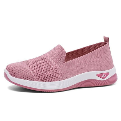 Womens Breathable Wedge Heel Slip On Walking Loafers