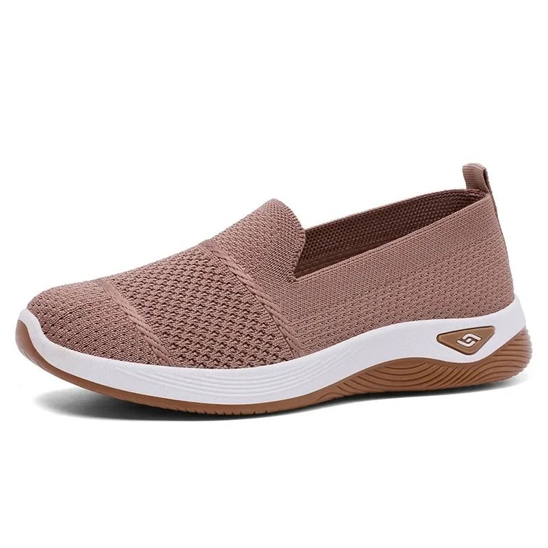 Womens Breathable Wedge Heel Slip On Walking Loafers