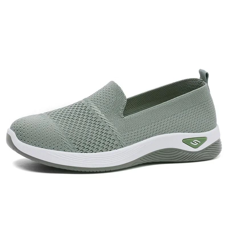 Womens Breathable Wedge Heel Slip On Walking Loafers
