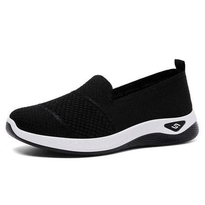 Womens Breathable Wedge Heel Slip On Walking Loafers