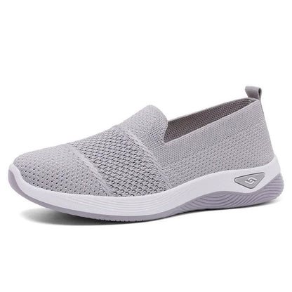 Womens Breathable Wedge Heel Slip On Walking Loafers