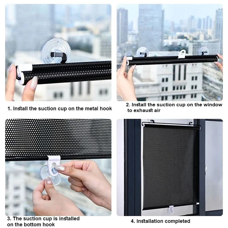 Universal Suction Cup Blackout Roller Blinds for Windows and Cars