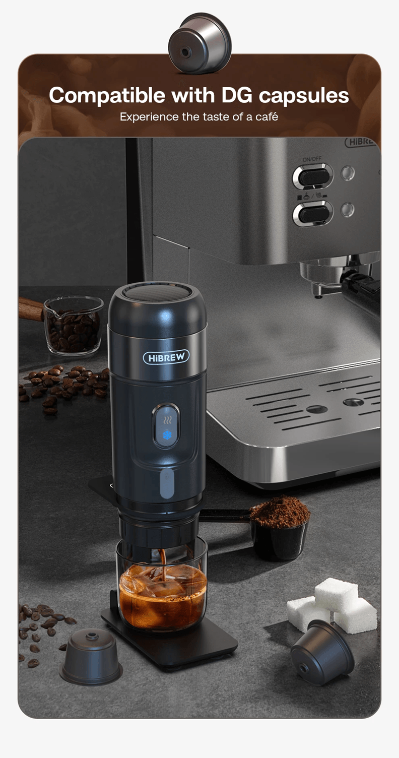 Portable Coffee Maker for Car and Home with Capsule and Ground Compatibility