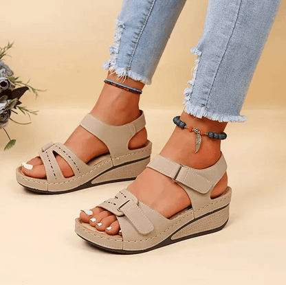 Womens Soft Slip On Sandals Comfortable Open Toe Walking Shoes