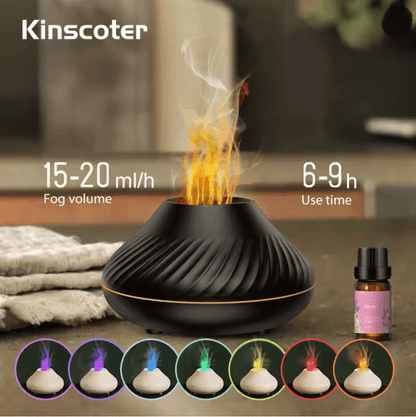 Volcanic Flame Aroma Diffuser Essential Oil Humidifier with Night Light