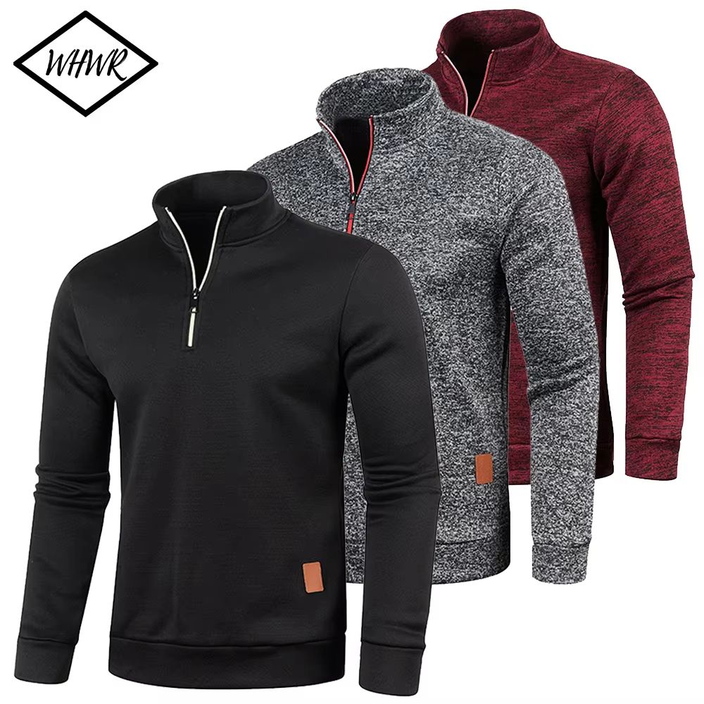 Men's Half-Zip Sweatshirt – Thicker Pullover Hoodie with Turtleneck Design for Spring & Autumn Outdoor Wear