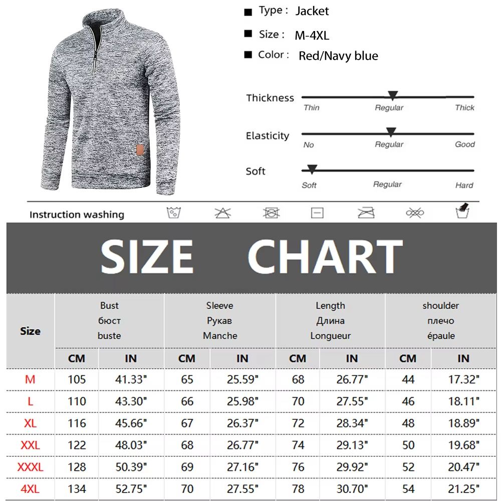 Men's Half-Zip Sweatshirt – Thicker Pullover Hoodie with Turtleneck Design for Spring & Autumn Outdoor Wear