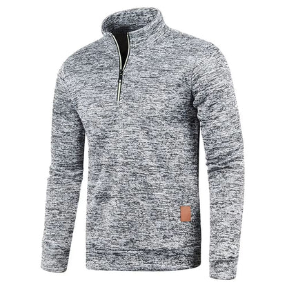 Men's Half-Zip Sweatshirt – Thicker Pullover Hoodie with Turtleneck Design for Spring & Autumn Outdoor Wear