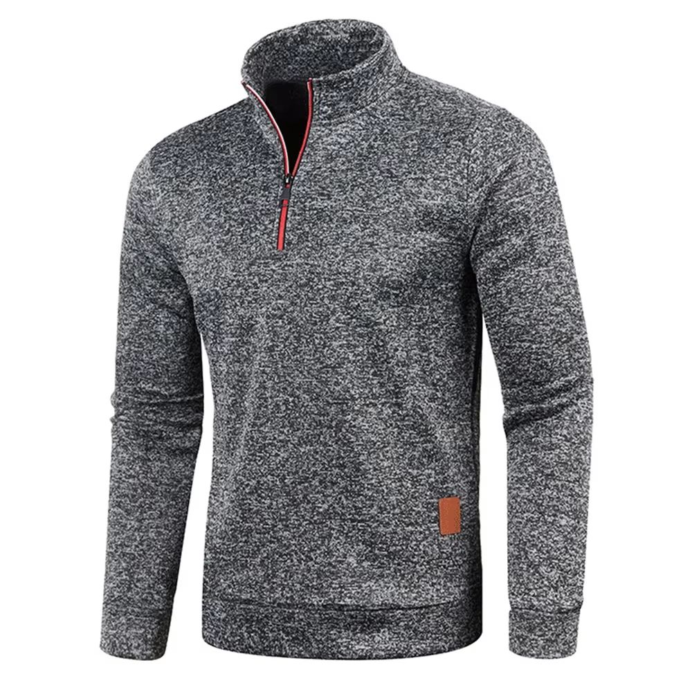 Men's Half-Zip Sweatshirt – Thicker Pullover Hoodie with Turtleneck Design for Spring & Autumn Outdoor Wear