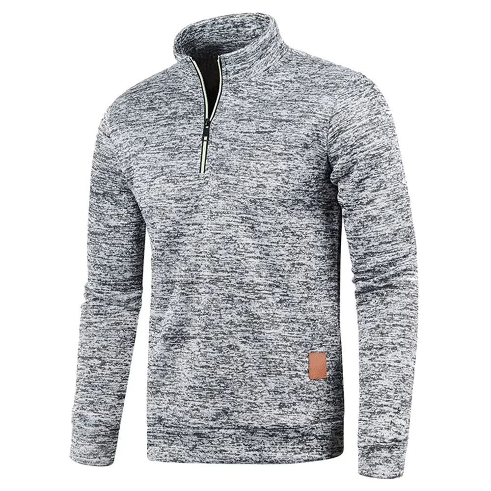 Men's Half-Zip Sweatshirt – Thicker Pullover Hoodie with Turtleneck Design for Spring & Autumn Outdoor Wear