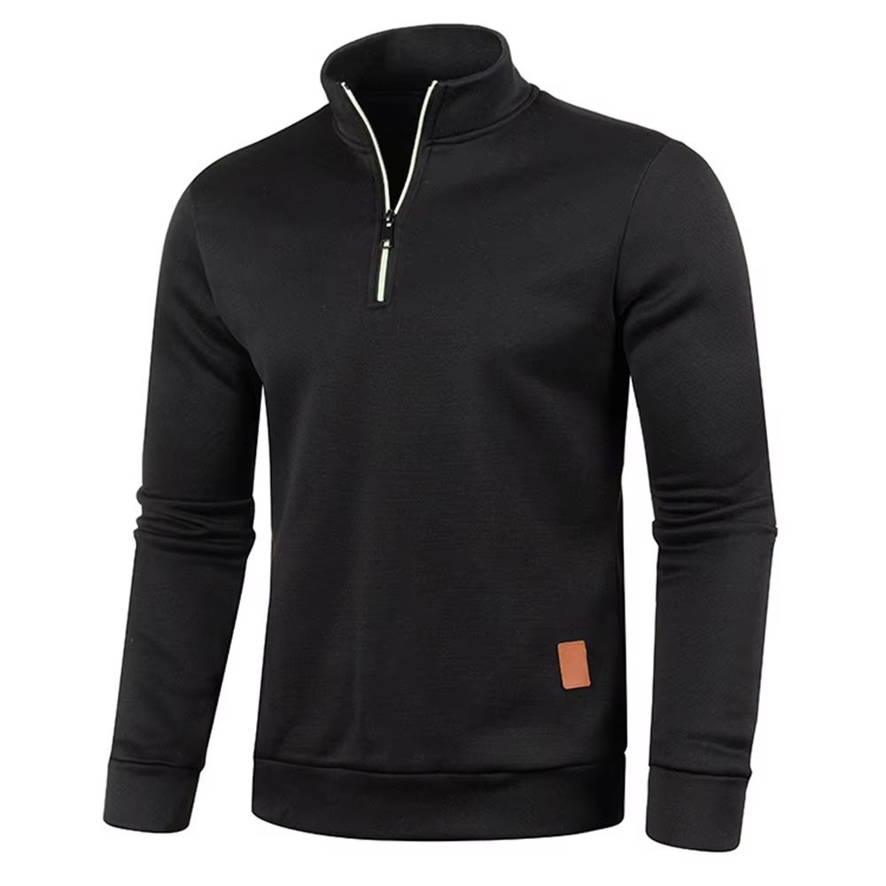 Men's Half-Zip Sweatshirt – Thicker Pullover Hoodie with Turtleneck Design for Spring & Autumn Outdoor Wear