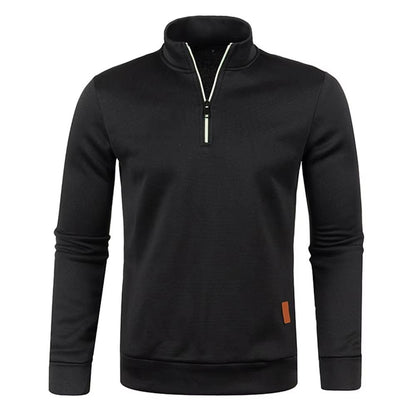Men's Half-Zip Sweatshirt – Thicker Pullover Hoodie with Turtleneck Design for Spring & Autumn Outdoor Wear