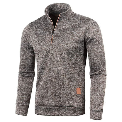 Men's Half-Zip Sweatshirt – Thicker Pullover Hoodie with Turtleneck Design for Spring & Autumn Outdoor Wear