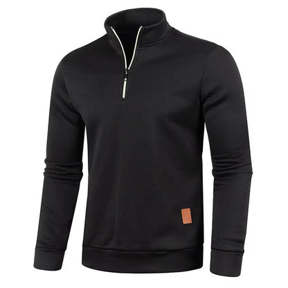 Men's Half-Zip Sweatshirt – Thicker Pullover Hoodie with Turtleneck Design for Spring & Autumn Outdoor Wear