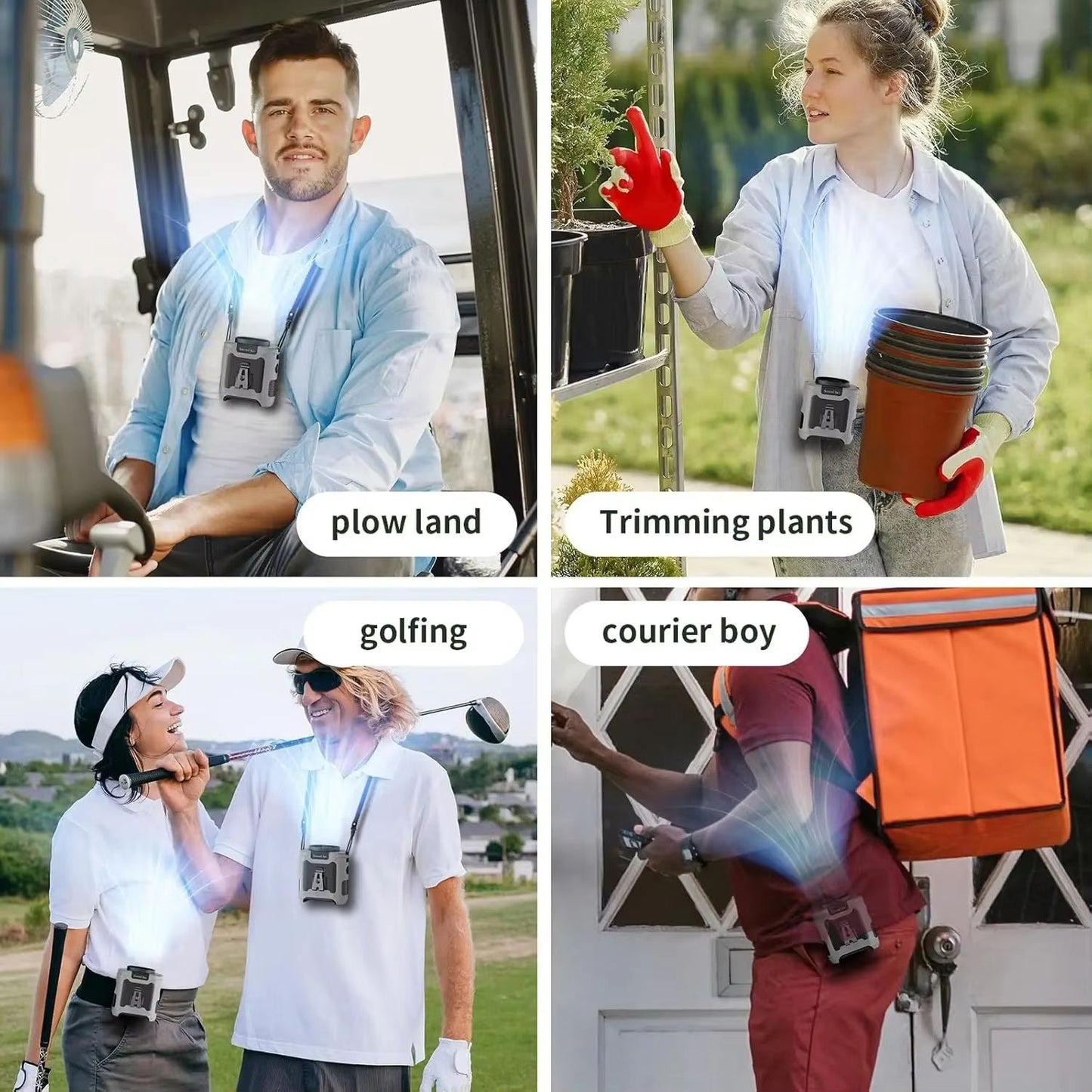 Socoolfan 20000mAh Portable Waist & Neck Fan – Strong Wind Outdoor Fan with Power Bank for Sports and Work