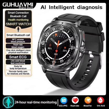 2025 Smart Health Watch for Men and Women – ECG + PPG, Uric Acid Monitor, Blood Pressure, Blood Oxygen & Body Fat Analys