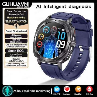 2025 Smart Health Watch for Men and Women – ECG + PPG, Uric Acid Monitor, Blood Pressure, Blood Oxygen & Body Fat Analys