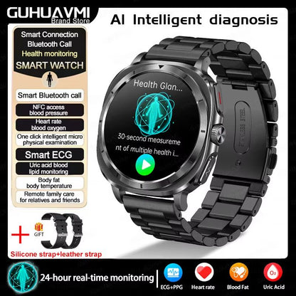 2025 Smart Health Watch for Men and Women – ECG + PPG, Uric Acid Monitor, Blood Pressure, Blood Oxygen & Body Fat Analys