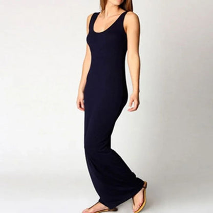 Sleeveless Women High Stretch Maxi Dress