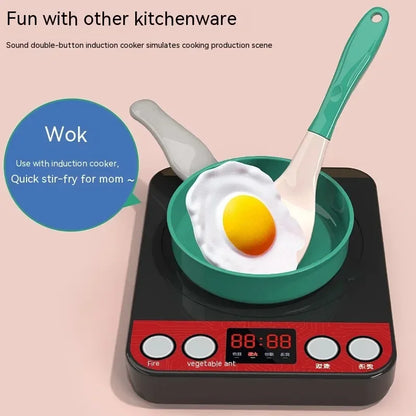 Montessori Kids Kitchen Play Set with Pretend Food, Pots & Pans for Toddlers