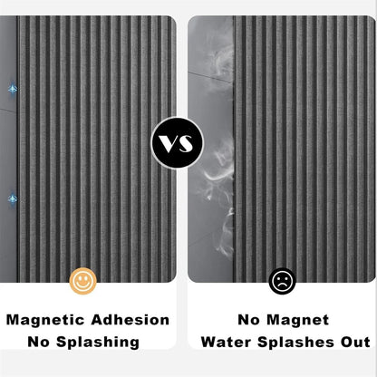 Bathroom Folding Linen Shower Curtain With Magnets Waterproof