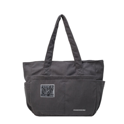 Badgerking Corduroy Shoulder Tote Bag Large for Women, Zipper Closure, Tote Bag for Work or Shopping