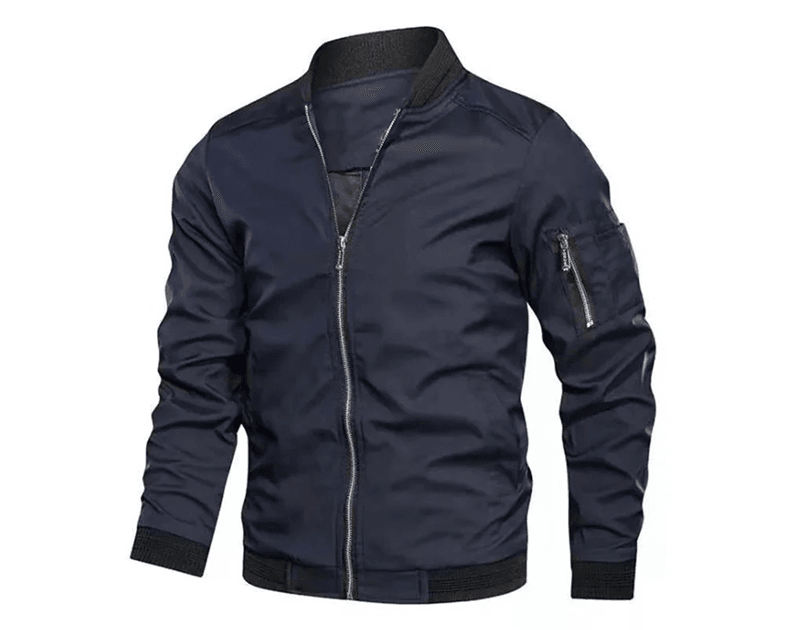 Mens Bomber Jacket Lightweight Casual Windbreaker with Zip Up Pockets