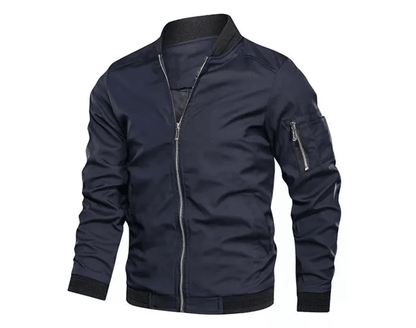 Mens Bomber Jacket Lightweight Casual Windbreaker with Zip Up Pockets