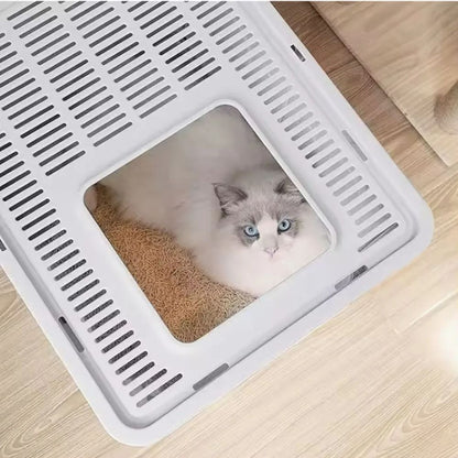Foldable Drawer Litter Box with Scooper for Easy Cat Waste Management