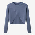 blue knitted top