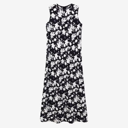 Spring Summer Satin Maxi Dress with Knitted Top – Elegant 2-Piece Set for Women