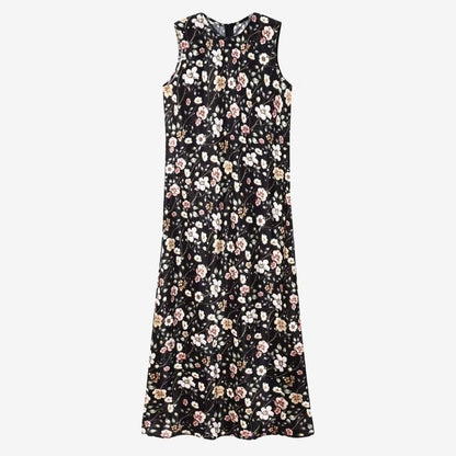 Spring Summer Satin Maxi Dress with Knitted Top – Elegant 2-Piece Set for Women