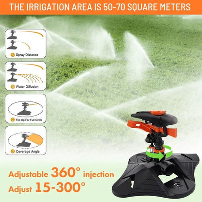 Automatic 360° Rotating Garden Sprinkler with Adjustable Coverage