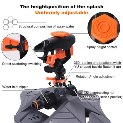 Automatic 360° Rotating Garden Sprinkler with Adjustable Coverage