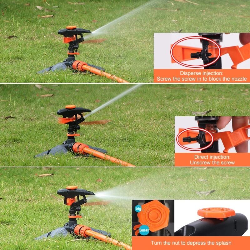Automatic 360° Rotating Garden Sprinkler with Adjustable Coverage