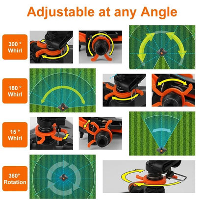 Automatic 360° Rotating Garden Sprinkler with Adjustable Coverage