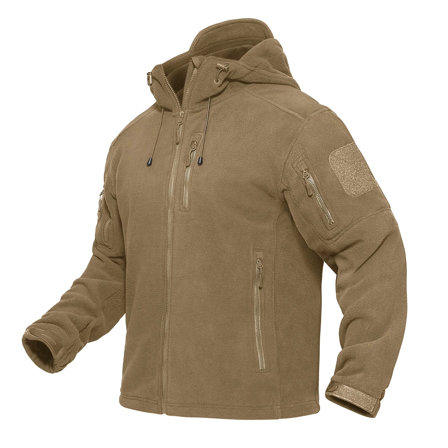 TACVASEN Men's Fleece Jacket with Hood – Full-Zip Outdoor Windproof Warm Work Coat for Spring and Winter