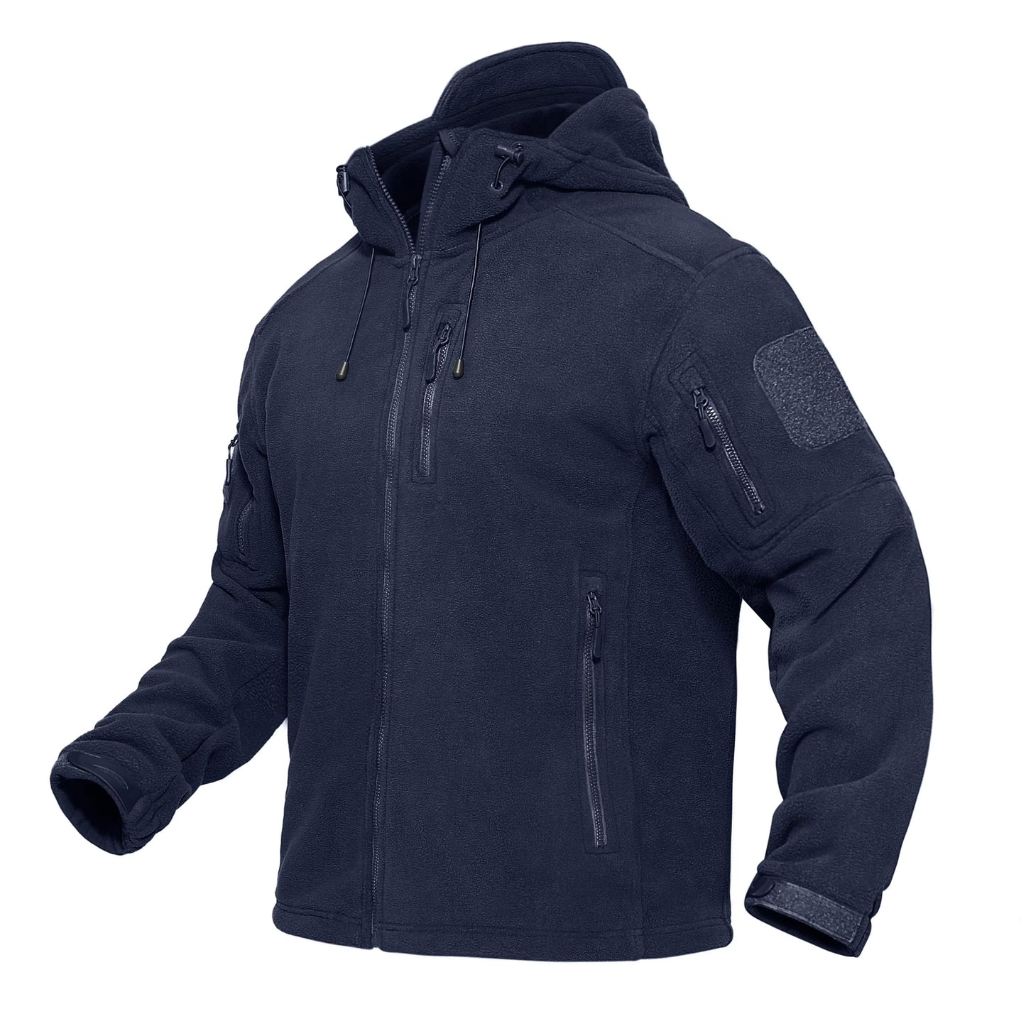 TACVASEN Men's Fleece Jacket with Hood – Full-Zip Outdoor Windproof Warm Work Coat for Spring and Winter