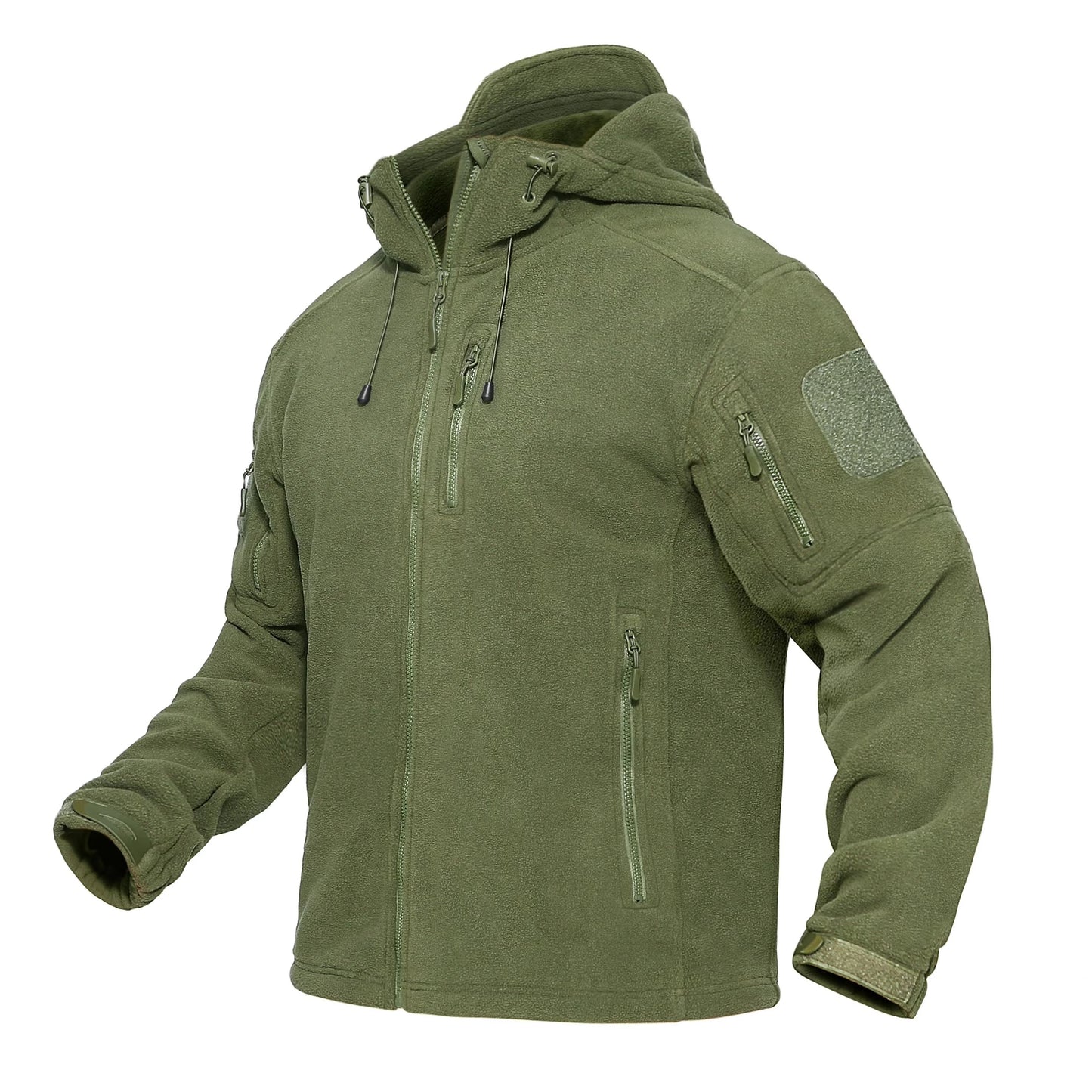 TACVASEN Men's Fleece Jacket with Hood – Full-Zip Outdoor Windproof Warm Work Coat for Spring and Winter