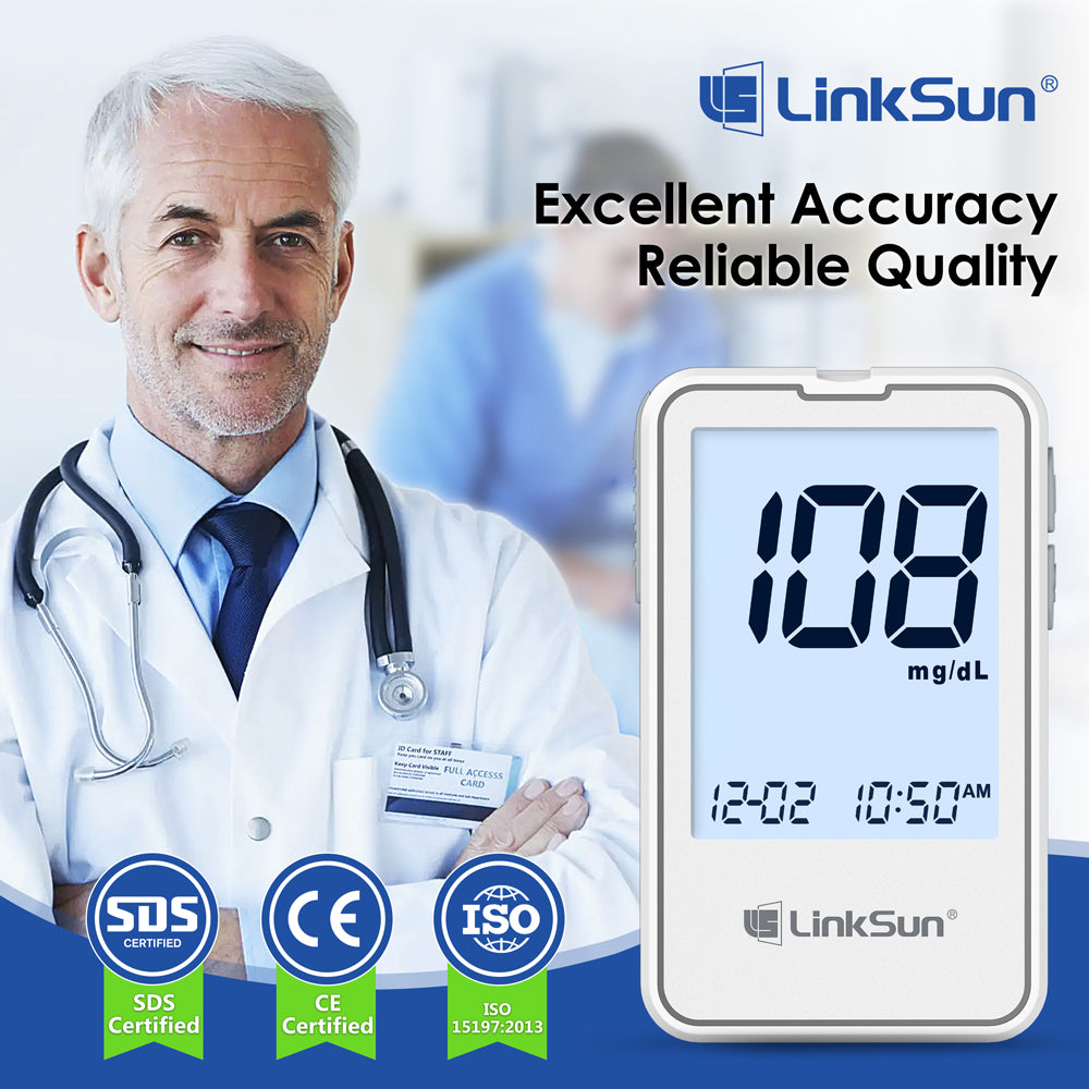 Blood Glucose Meter Kit with Test Strips & Lancets for Fast Accurate Diabetes Monitoring