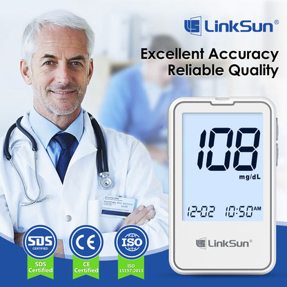 Blood Glucose Meter Kit with Test Strips & Lancets for Fast Accurate Diabetes Monitoring